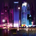 Abstract urban night landscape Royalty Free Stock Photo