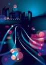 Abstract urban night light bokeh , defocused background. Effect Royalty Free Stock Photo