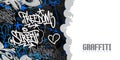 Abstract Urban Style Hiphop Graffiti Street Art Vector Illustration Background Template