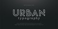 Abstract urban thin line font alphabet. Minimal modern fonts and numbers. Typography typeface uppercase lowercase and number.