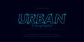 Abstract urban thin line font alphabet. Minimal modern neon fonts and numbers. Typography typeface uppercase lowercase and number