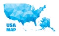 Abstract USA Map - vector illustration - geometric structure in blue color
