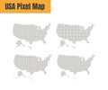 Abstract USA or United States of America Map with Dot Pixel Spot Modern Concept Design Isolated on White Background Vector Royalty Free Stock Photo