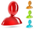 Abstract user color glossy icon
