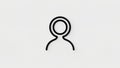 Abstract User Icon: Minimalist Black Outline on White Background for Digital Design and Interfa