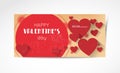 Abstract valentine horizontal banners