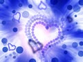 Abstract valentine rising hearts celebration blue background