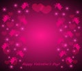 Abstract valentine`s day background with hearts and cupids with arrows Royalty Free Stock Photo