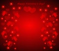 Abstract valentine`s day background with hearts and cupids with arrows Royalty Free Stock Photo