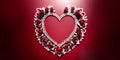 Abstract Valentine& x27;s Day background with red hearts. Festive love concept banner Royalty Free Stock Photo