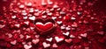 Abstract Valentine& x27;s Day background with red hearts. Festive love concept banner Royalty Free Stock Photo