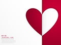 Abstract Valentine`s Day card of heart red and white gradient background cover Royalty Free Stock Photo