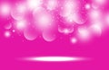 Abstract Valentines day, blurry heart Bokeh glitter bright pink abstract background seasonal holiday vector illustration.