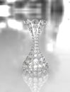 Abstract vase made of round diamonds