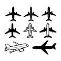 Abstract Vector Airplane or Aero plane Icon or Logo Pack Design Template Royalty Free Stock Photo