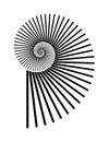 Abstract vector Archimedean spiral, shell symbol shape on a white background. Isolated spiral, template for design, hypnotic Royalty Free Stock Photo