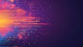 Abstract Vector Art Neon Code, Programming Data, Geometric Shapes on Dark Background