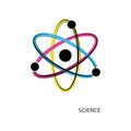 Abstract vector atom icon science symbol isolated