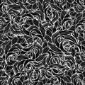 Abstract vector background, black and white seamless pattern, monochrome. Hand drawing, scrollwork, curls, waves, natural stylized