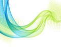 Abstract vector background with blue and green smooth color wave