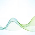 Abstract vector background, blue and green transparent waved lines for brochure, website, flyer design. Blue green smoke wave.