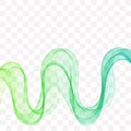 Abstract vector background, blue and green waved lines for brochure, website, flyer design. Transparent wave. eps 10 Royalty Free Stock Photo