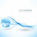 Abstract vector background, blue transparent waved lines for brochure, website, flyer design. Blue smoke wave. Blue wavy Royalty Free Stock Photo