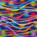 Abstract vector background with colorful garlands on glowing backdrop with rainbow lights