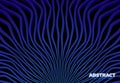 Abstract vector background with 3D stripes in the form of blue rays. Awesome futuristic design template Royalty Free Stock Photo