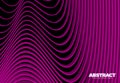 Abstract vector background with 3D stripes in the form of pink waves. Awesome modern design template Royalty Free Stock Photo