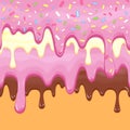 Abstract vector background with donut dripping glaze