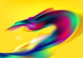 Abstract vector background of fluid 3D iridescent shape.