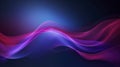 Abstract vector background, futuristic wavy illustration. Purple and blue colors. Generative AI Royalty Free Stock Photo