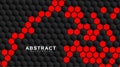 abstract vector background. Geometric black hexagonal. Surface polygon pattern with red hexagon, honeycomb. 3D design illustration Royalty Free Stock Photo