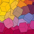 Abstract background. Geometric figures. Color cubes. eps 10