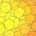 Abstract vector background. Geometric figures. Color cubes. Yellow, orange and green. eps 10