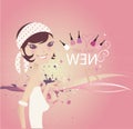 Abstract Vector Background_Girl 002 Royalty Free Stock Photo