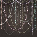 Abstract Vector Background with Hanging Garlands and Lights