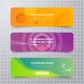 Abstract vector background modern banner school e-learning online course design template