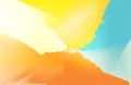 Orange yellow mountains sky abstract background. Colorful modern artistic vector illustration. Watercolor abstract background.