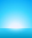 Abstract Vector Background of Nautical Marine Landscape with Blue Sky, Horizon and Beautiful Ocean