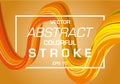 Abstract background in orange color with 3D colorful stro