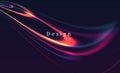 Abstract vector background with red and blue blurred magic neon light curved lines, fluid light abstract shapes with Royalty Free Stock Photo