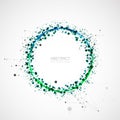 Abstract vector background, scientific direction, with green circles and chaotic spots on it