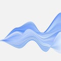 Abstract vector background, transparent waved lines for brochure, flyer design. Blue smoke wave. Royalty Free Stock Photo