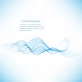 Abstract vector background, transparent waved lines for brochure, flyer design. Blue smoke wave. Royalty Free Stock Photo