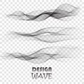 Abstract vector background, transparent wavy lines for brochure, website, flyer design. Set of gray waves. Royalty Free Stock Photo