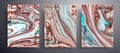 Abstract vector banner, collection of modern fluid art covers. Artistic background that applicable for design cover Royalty Free Stock Photo