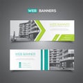 Abstract vector banner for web template or print use as header background