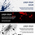 Inky red an black splashes banner templates